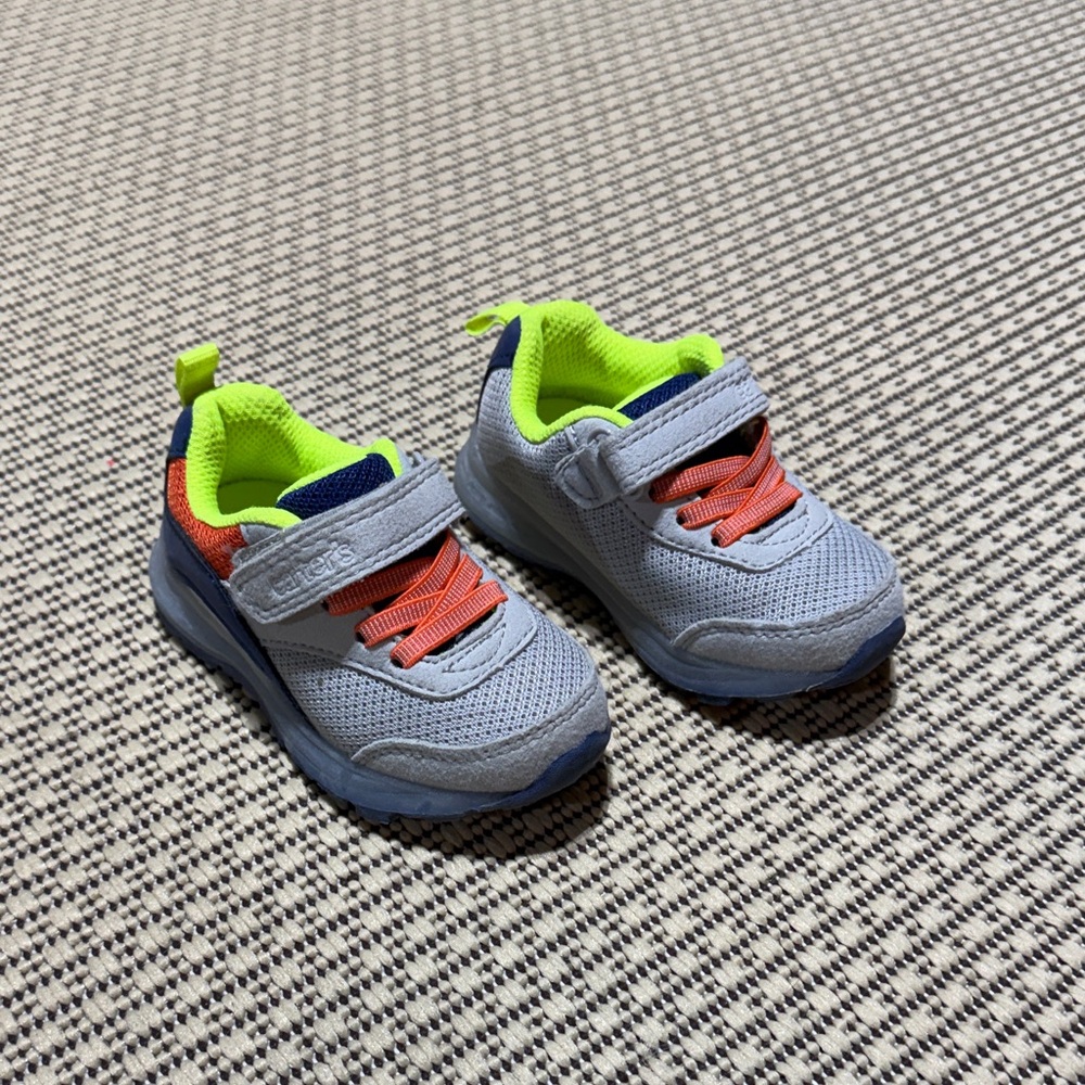 Carter's Gray and Orange Kids Sneakers